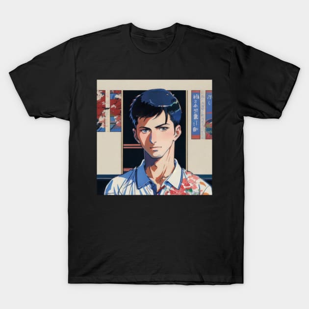 Japanese Anime Vibes Serbian Tennis Boy in Japan Vintage Tennis Player T-Shirt by DaysuCollege